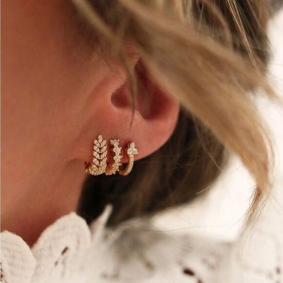 3pcs hoop earrings N733 - Picture 1 of 3